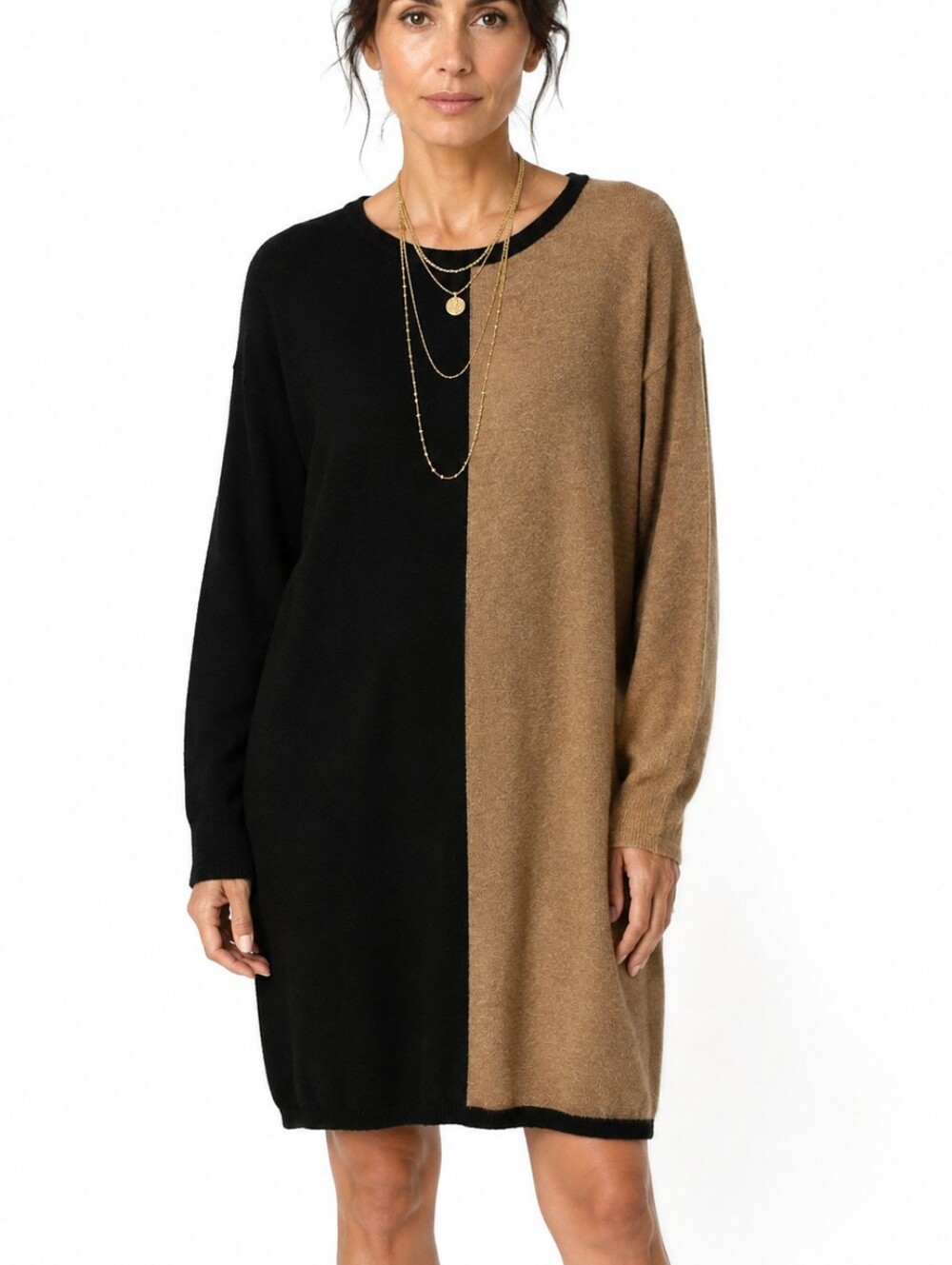Bartolini Wool Cashmere Blend Sheath Sweater Dress Made In Italy